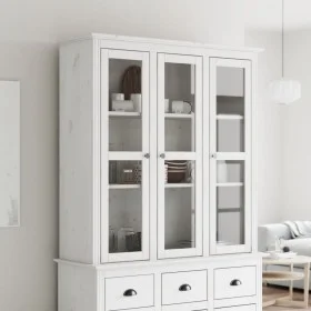 Kleiderschrank mit Glastüren BODO aus massivem weißem Kiefernholz von vidaXL, Sideboards - Ref: Foro24-355077, Preis: 249,66 ...