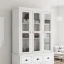 Kleiderschrank mit Glastüren BODO aus massivem weißem Kiefernholz von vidaXL, Sideboards - Ref: Foro24-355077, Preis: 249,66 ...