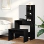 Conjunto de Mesa de Tocador Roble negro 74.5 x 40 x 141 cm