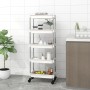 Carrito de cocina 5 niveles hierro y ABS blanco 42x29x128 cm de vidaXL, Carros de cocina y comedor - Ref: Foro24-336332, Prec...