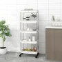 Kitchen cart 5 levels iron and white ABS 42x29x128 cm by vidaXL, Kitchen and dining carts - Ref: Foro24-336332, Price: 52,62 ...
