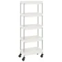 Kitchen cart 5 levels iron and white ABS 42x29x128 cm by vidaXL, Kitchen and dining carts - Ref: Foro24-336332, Price: 52,62 ...