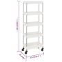 Carrito de cocina 5 niveles hierro y ABS blanco 42x29x128 cm de vidaXL, Carros de cocina y comedor - Ref: Foro24-336332, Prec...