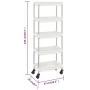Kitchen cart 5 levels iron and white ABS 42x29x128 cm by vidaXL, Kitchen and dining carts - Ref: Foro24-336332, Price: 52,62 ...