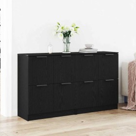 Aparador Roble negro 180 x 30 x 70 cm Madera contrachapada
