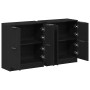 Aparador Roble negro 180 x 30 x 70 cm Madera contrachapada