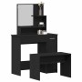 Conjunto de Mesa de Tocador Roble negro 86.5 x 35 x 136 cm