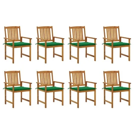 Sillas de jardín con cojines 8 uds madera maciza de acacia de vidaXL, Sillas de jardín - Ref: Foro24-3078171, Precio: 600,52 ...