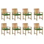 Sillas de jardín con cojines 8 uds madera maciza de acacia de vidaXL, Sillas de jardín - Ref: Foro24-3078171, Precio: 600,52 ...