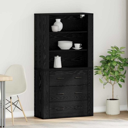 Buffet Roble negro 80 x 33 x 150 cm Madera contrachapada