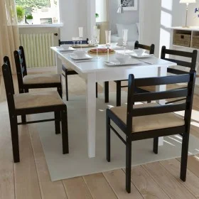Dining chairs, 6 units, solid wood and brown velvet. by vidaXL, dining chairs - Ref: Foro24-272091, Price: 259,11 €, Discount: %