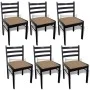 Dining chairs, 6 units, solid wood and brown velvet. by vidaXL, dining chairs - Ref: Foro24-272091, Price: 253,41 €, Discount: %