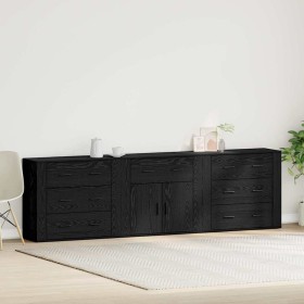 Aparador Roble Negro 240 x 33 x 70 cm Madera contrachapada