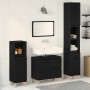 Juego de muebles de baño con cajón 3 pcs Negro 30 x 30 x 180 cm