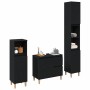Juego de muebles de baño con cajón 3 pcs Negro 30 x 30 x 180 cm