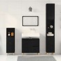 Juego de muebles de baño con cajón 3 pcs Negro 30 x 30 x 180 cm