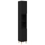 Juego de muebles de baño con cajón 3 pcs Negro 30 x 30 x 180 cm