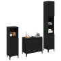 Juego de muebles de baño con cajón 3 pcs Negro 30 x 30 x 180 cm
