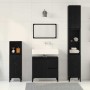 Juego de muebles de baño con cajón 3 pcs Negro 30 x 30 x 180 cm