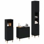 Juego de muebles de baño 3 pcs Negro 30 x 30 x 180 cm