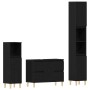 Juego de muebles de baño con cajón 3 pcs Negro 30 x 30 x 180 cm