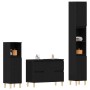 Juego de muebles de baño con cajón 3 pcs Negro 30 x 30 x 180 cm