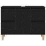 Juego de muebles de baño con cajón 3 pcs Negro 30 x 30 x 180 cm