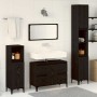 Juego de muebles de baño con cajón 3 pcs Negro 30 x 30 x 180 cm