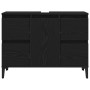 Juego de muebles de baño con cajón 3 pcs Negro 30 x 30 x 180 cm