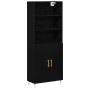 Alacena 2 pcs Roble negro 70 x 34 x 180 cm Madera contrachapada