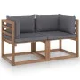 2-seater pallet garden sofa with anthracite cushions by vidaXL, Garden sets - Ref: Foro24-3067272, Price: 139,74 €, Discount: %