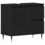 Conjunto de Muebles de Baño 3 pcs Roble Negro 30 x 30 x 190 cm