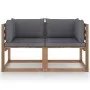 2-seater pallet garden sofa with anthracite cushions by vidaXL, Garden sets - Ref: Foro24-3067272, Price: 139,74 €, Discount: %