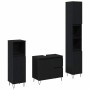 Conjunto de Muebles de Baño 3 pcs Roble Negro 30 x 30 x 190 cm
