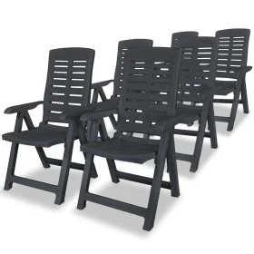 Sillas de jardín reclinables 6 unidades plástico gris antracita by vidaXL, Garden chairs - Ref: Foro24-275072, Price: 433,43 ...