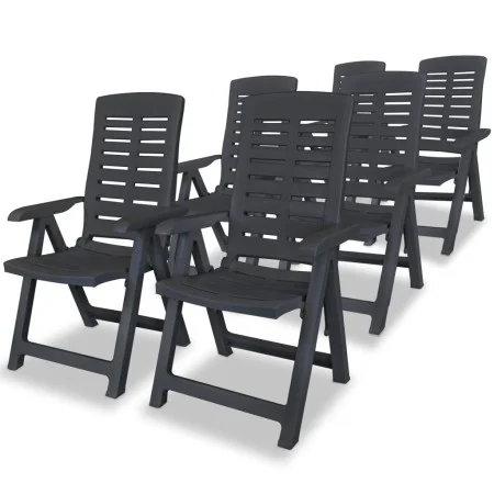 Sillas de jardín reclinables 6 unidades plástico gris antracita by vidaXL, Garden chairs - Ref: Foro24-275072, Price: 433,43 ...