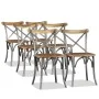 Esszimmerstühle 6 Stück Mangoholz Rückenlehne Stahl Kreuz von vidaXL, Essstühle - Ref: Foro24-274909, Preis: 660,61 €, Rabatt: %