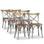 Esszimmerstühle 6 Stück Mangoholz Rückenlehne Stahl Kreuz von vidaXL, Essstühle - Ref: Foro24-274909, Preis: 671,91 €, Rabatt: %