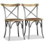 Esszimmerstühle 6 Stück Mangoholz Rückenlehne Stahl Kreuz von vidaXL, Essstühle - Ref: Foro24-274909, Preis: 660,61 €, Rabatt: %