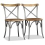 Esszimmerstühle 6 Stück Mangoholz Rückenlehne Stahl Kreuz von vidaXL, Essstühle - Ref: Foro24-274909, Preis: 671,91 €, Rabatt: %