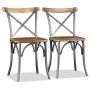 Esszimmerstühle 6 Stück Mangoholz Rückenlehne Stahl Kreuz von vidaXL, Essstühle - Ref: Foro24-274909, Preis: 671,91 €, Rabatt: %