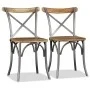 Esszimmerstühle 6 Stück Mangoholz Rückenlehne Stahl Kreuz von vidaXL, Essstühle - Ref: Foro24-274909, Preis: 660,61 €, Rabatt: %