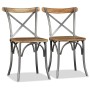 Esszimmerstühle 6 Stück Mangoholz Rückenlehne Stahl Kreuz von vidaXL, Essstühle - Ref: Foro24-274909, Preis: 671,91 €, Rabatt: %