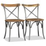 Esszimmerstühle 6 Stück Mangoholz Rückenlehne Stahl Kreuz von vidaXL, Essstühle - Ref: Foro24-274909, Preis: 671,91 €, Rabatt: %