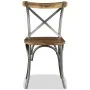 Esszimmerstühle 6 Stück Mangoholz Rückenlehne Stahl Kreuz von vidaXL, Essstühle - Ref: Foro24-274909, Preis: 660,61 €, Rabatt: %