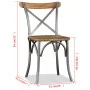Esszimmerstühle 6 Stück Mangoholz Rückenlehne Stahl Kreuz von vidaXL, Essstühle - Ref: Foro24-274909, Preis: 660,61 €, Rabatt: %