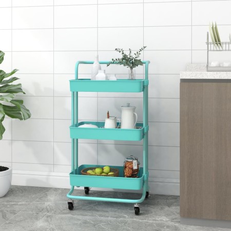 Kitchen cart 3 levels iron and ABS turquoise 42x35x85 cm by vidaXL, Kitchen and dining carts - Ref: Foro24-336338, Price: 47,...