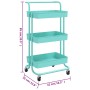 Kitchen cart 3 levels iron and ABS turquoise 42x35x85 cm by vidaXL, Kitchen and dining carts - Ref: Foro24-336338, Price: 47,...
