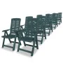 Garden dining set 11 pieces green plastic by vidaXL, Garden sets - Ref: Foro24-275082, Price: 1,00 €, Discount: %