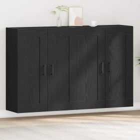 Mueble de pared 2 pcs Roble negro 160 x 34 x 90 cm